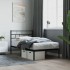 Estructura cama sin colchón con cabecero metal negro 75x190