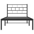 Estructura cama sin colchón con cabecero metal negro 75x190