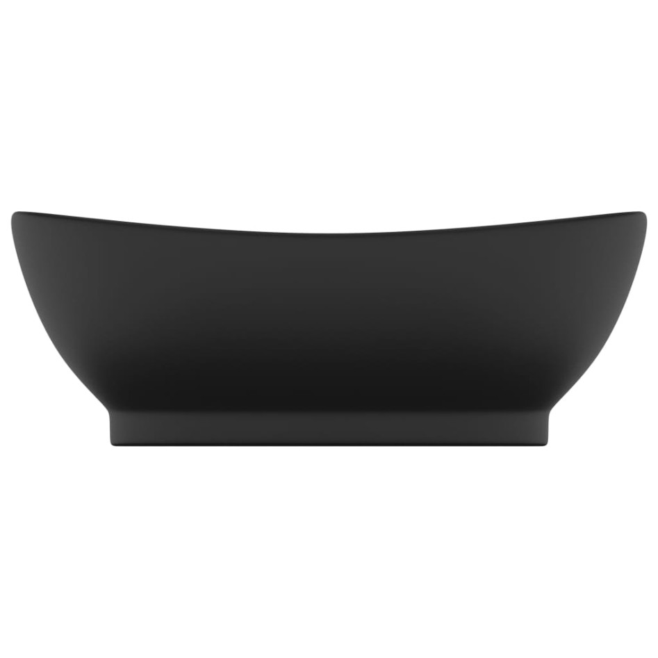Lavabo lujoso con rebosadero cerámica negro mate 58,5x39