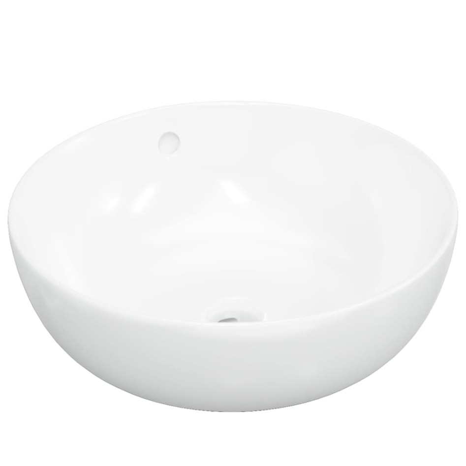 Lavabo redondo cerámica blanco 44x17