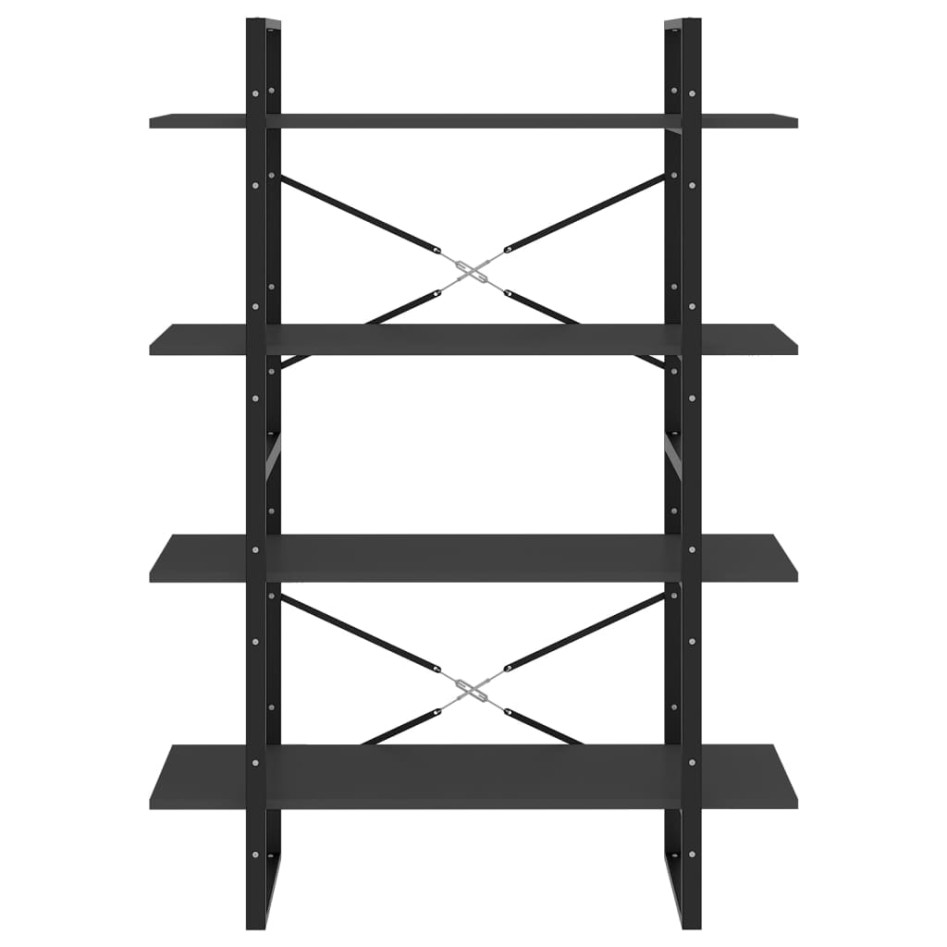 Estantería de 4 niveles madera contrachapada gris 40x30x140