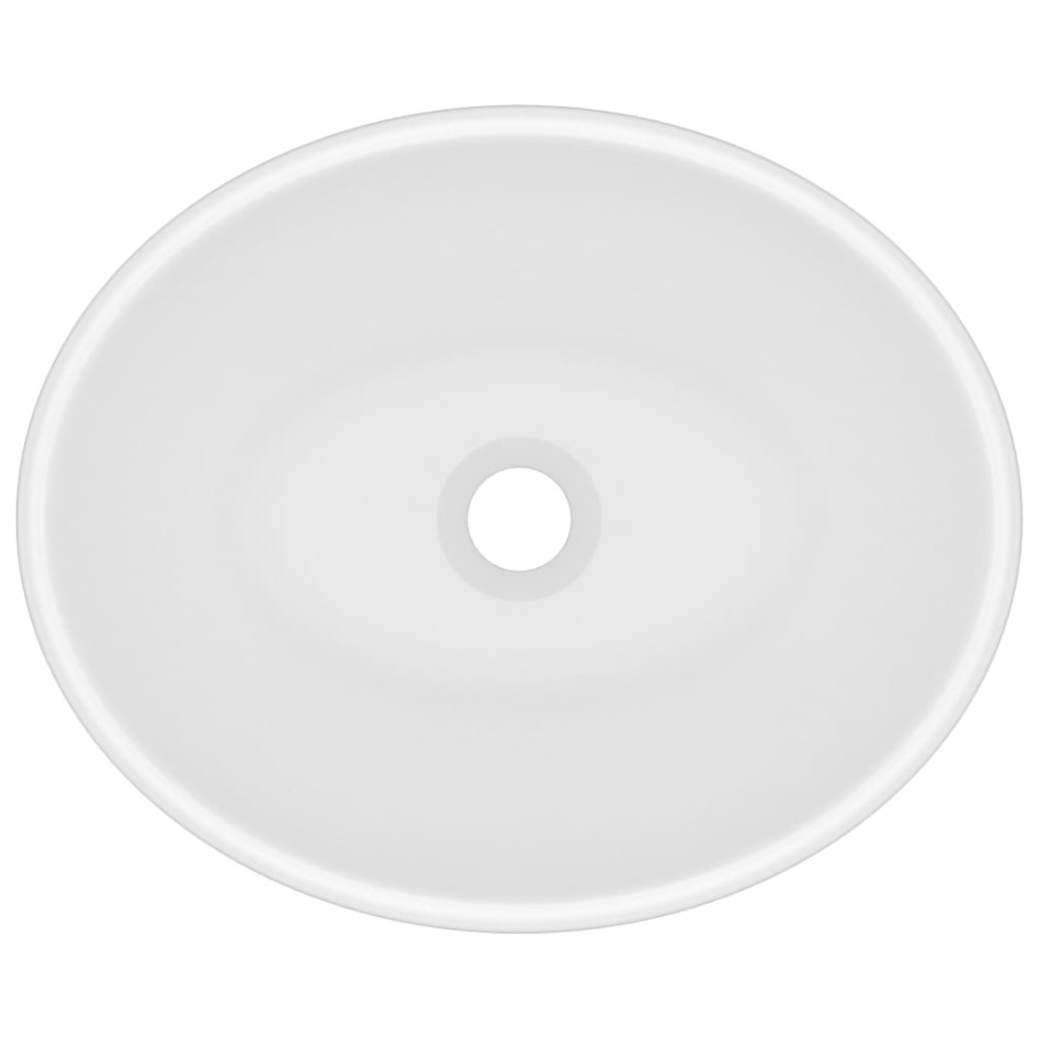 Lavabo de lujo ovalado cerámica blanco mate 40x33