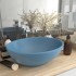 Lavabo de lujo ovalado cerámica azul claro mate 40x33