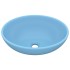 Lavabo de lujo ovalado cerámica azul claro mate 40x33