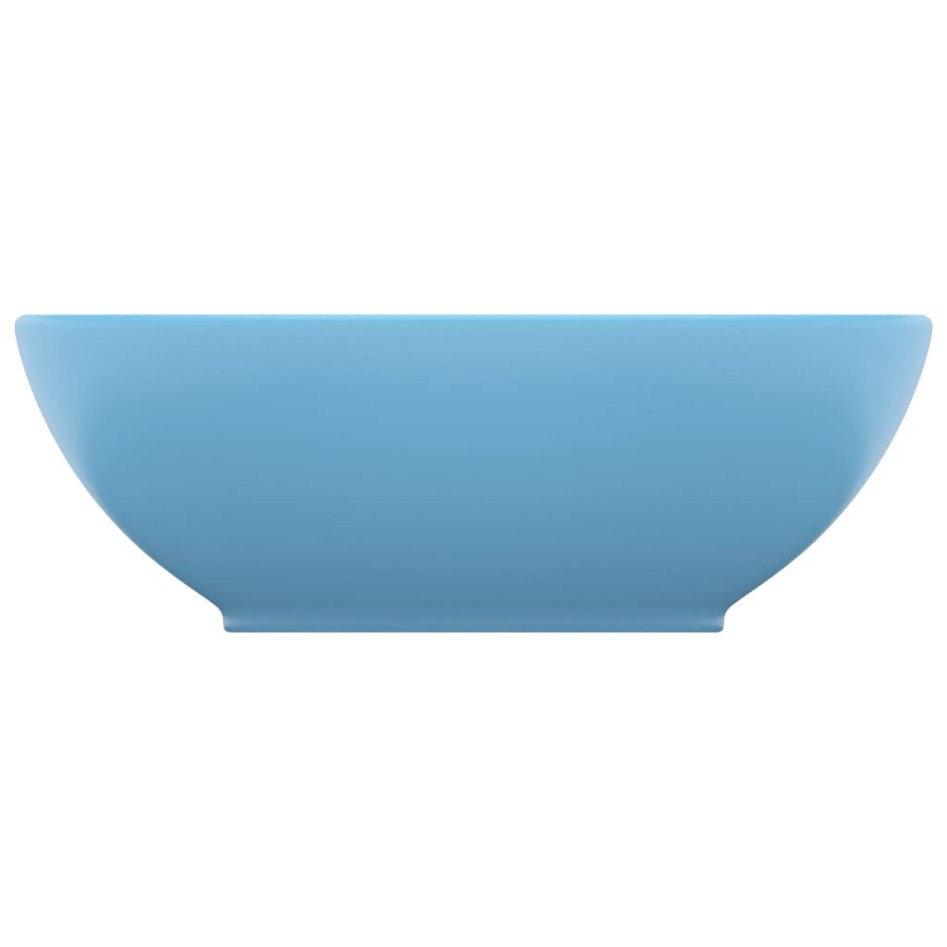 Lavabo de lujo ovalado cerámica azul claro mate 40x33