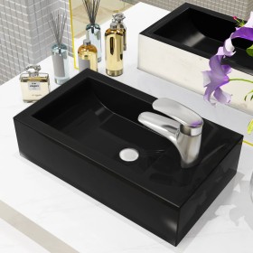 Lavabo con agujero grifo rectangular cerámica 46x25,5x12