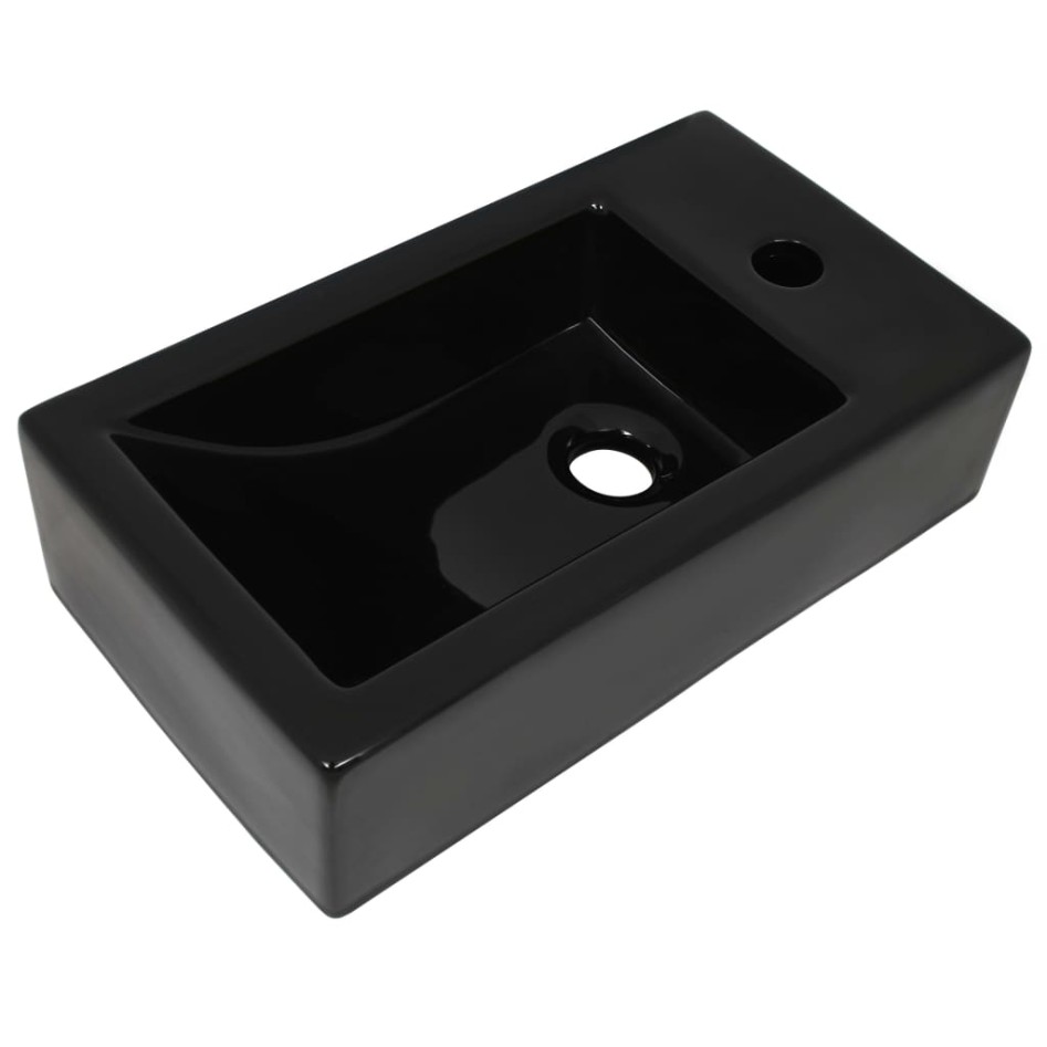 Lavabo con agujero grifo rectangular cerámica 46x25,5x12