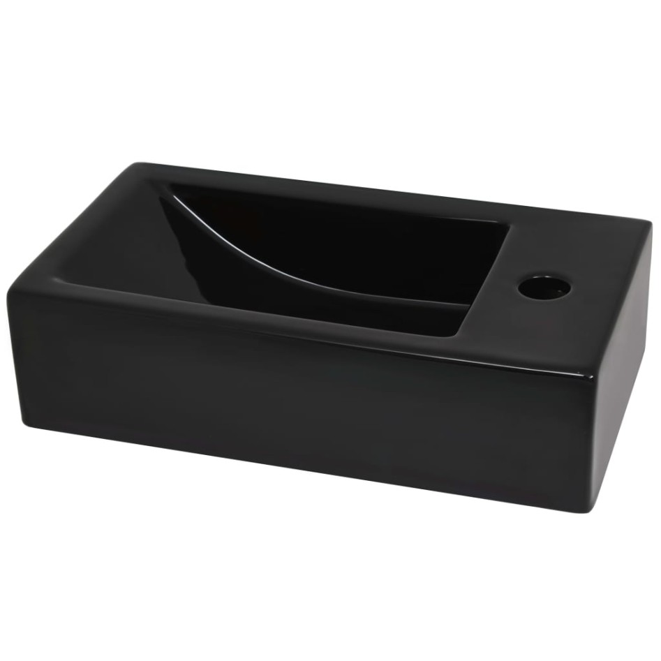 Lavabo con agujero grifo rectangular cerámica 46x25,5x12