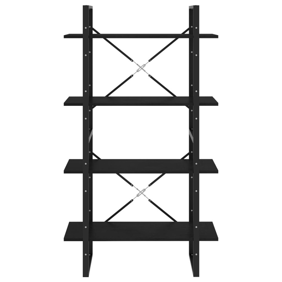 Estantería 4 niveles madera maciza de pino negro 80x30x140