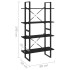 Estantería 4 niveles madera maciza de pino negro 80x30x140