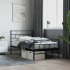 Estructura cama sin colchón con estribo metal negro 80x200