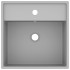 Lavabo cuadrado rebosadero cerámica gris claro mate 41x41