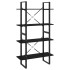 Estantería 4 niveles madera contrachapada negro 80x30x140