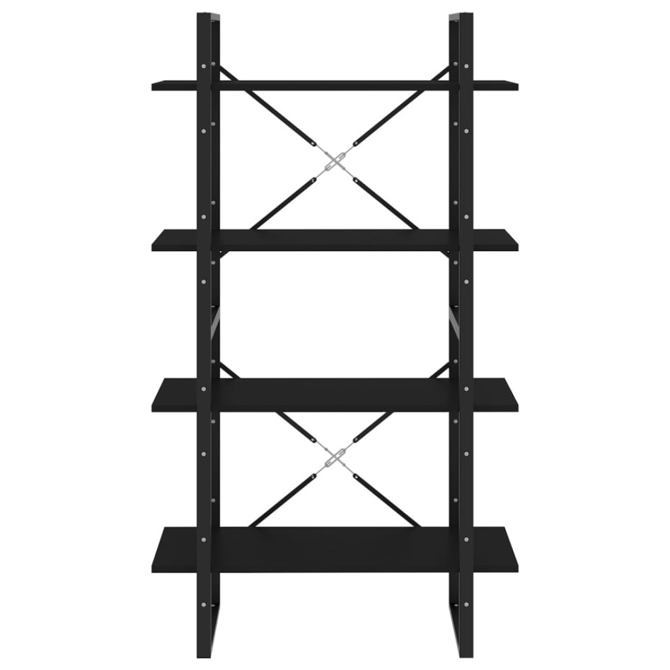 Estantería 4 niveles madera contrachapada negro 80x30x140