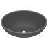 Lavabo de lujo ovalado cerámica gris oscuro mate 40x33