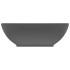 Lavabo de lujo ovalado cerámica gris oscuro mate 40x33