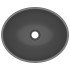 Lavabo de lujo ovalado cerámica gris oscuro mate 40x33