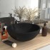 Lavabo de lujo redondo cerámica negro mate 32,5x14