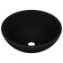 Lavabo de lujo redondo cerámica negro mate 32,5x14