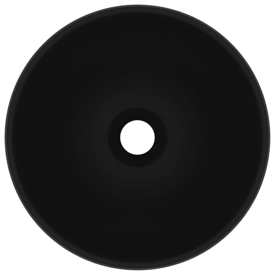 Lavabo de lujo redondo cerámica negro mate 32,5x14