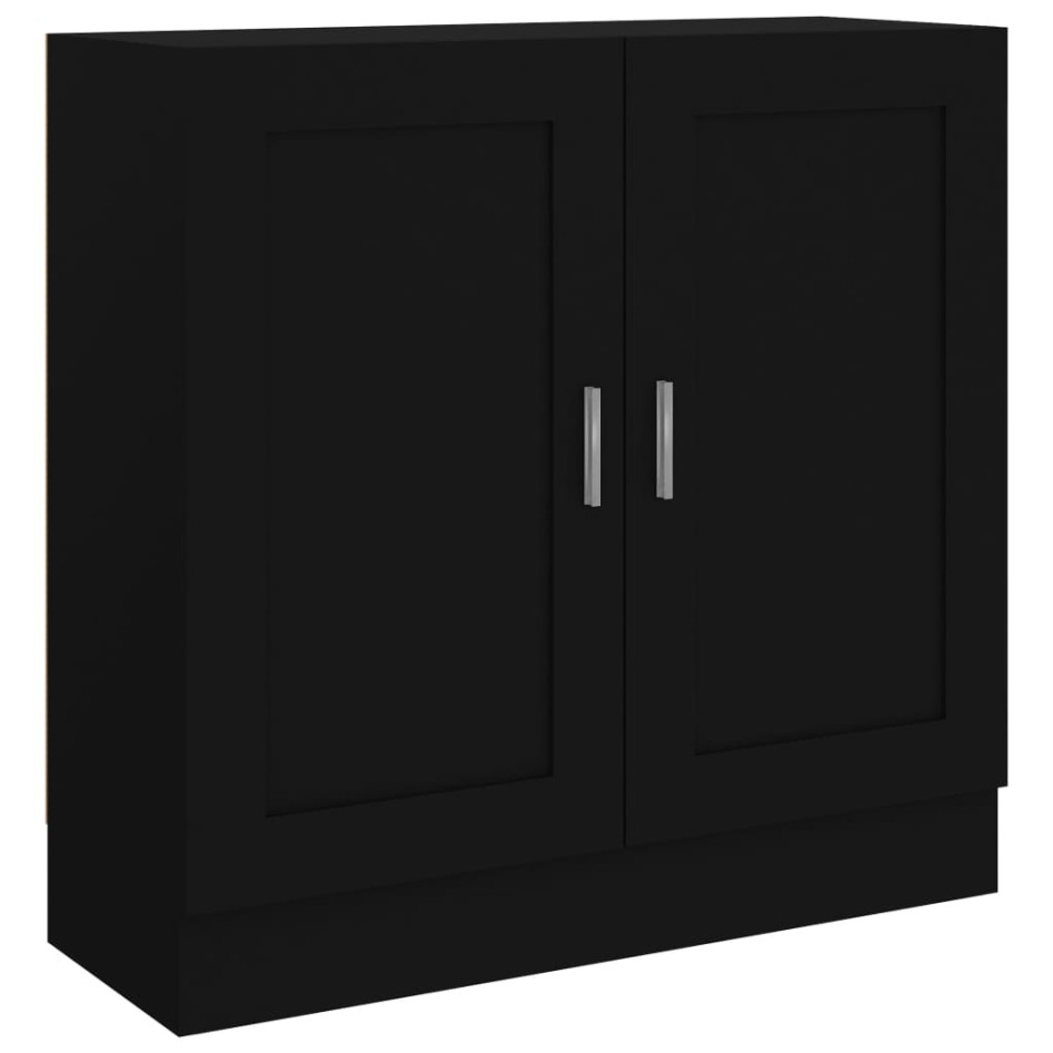 Armario de libros madera contrachapada negro 82,5x30,5x80