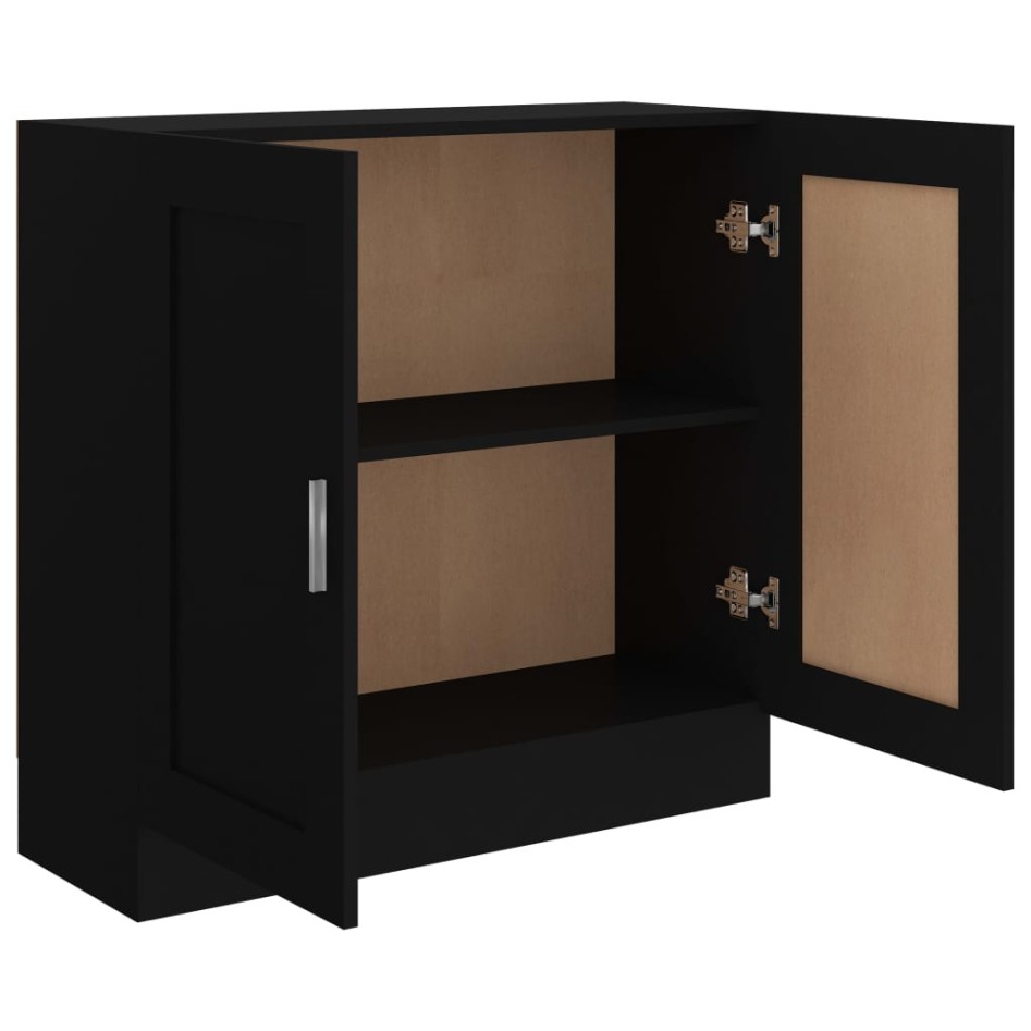 Armario de libros madera contrachapada negro 82,5x30,5x80