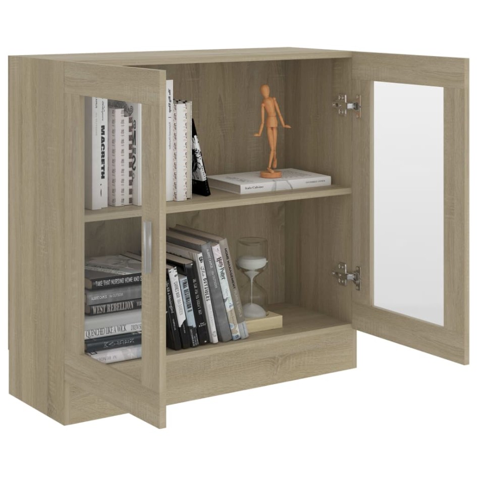 Armario libros madera contrachapada color roble 82,5x30,5x80