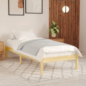 Estructura de cama sin colchón madera maciza 100x200