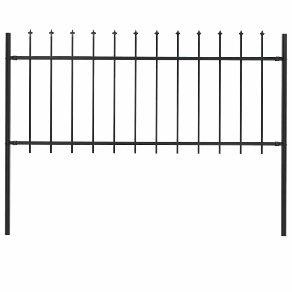 Valla de jardín con puntas acero negro 1,8