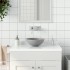 Lavabo de cuarto de baño redondo cerámica gris