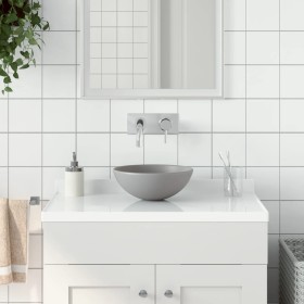 Lavabo de cuarto de baño redondo cerámica gris