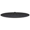 Cabezal de ducha efecto lluvia acero inox redondo negro 50 cm