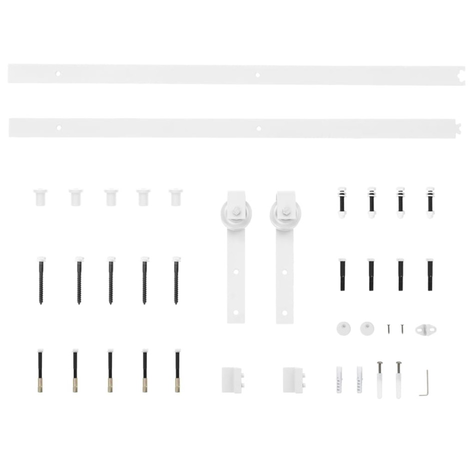 Kit herrajes para puertas correderas de acero blanco 183