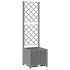 Jardinera con enrejado PP gris claro 40x40x136
