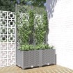 Jardinera con enrejado PP gris claro 80x40x136 cm
