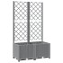 Jardinera con enrejado PP gris claro 80x40x136