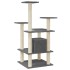 Rascador para gatos con postes de sisal gris oscuro 110