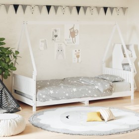 Estructura de cama para niños madera de pino blanco 90x200