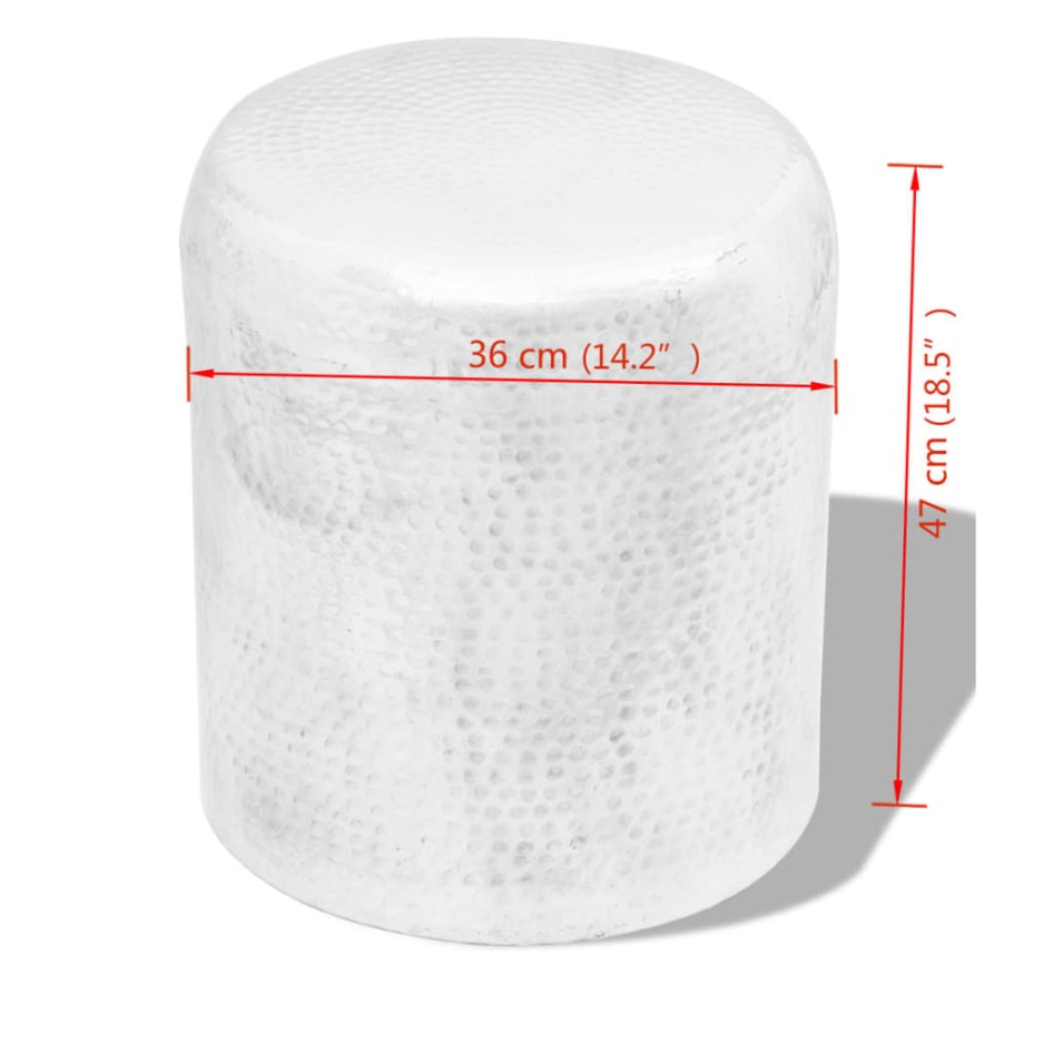 Taburete/mesa de centro de aluminio martillado