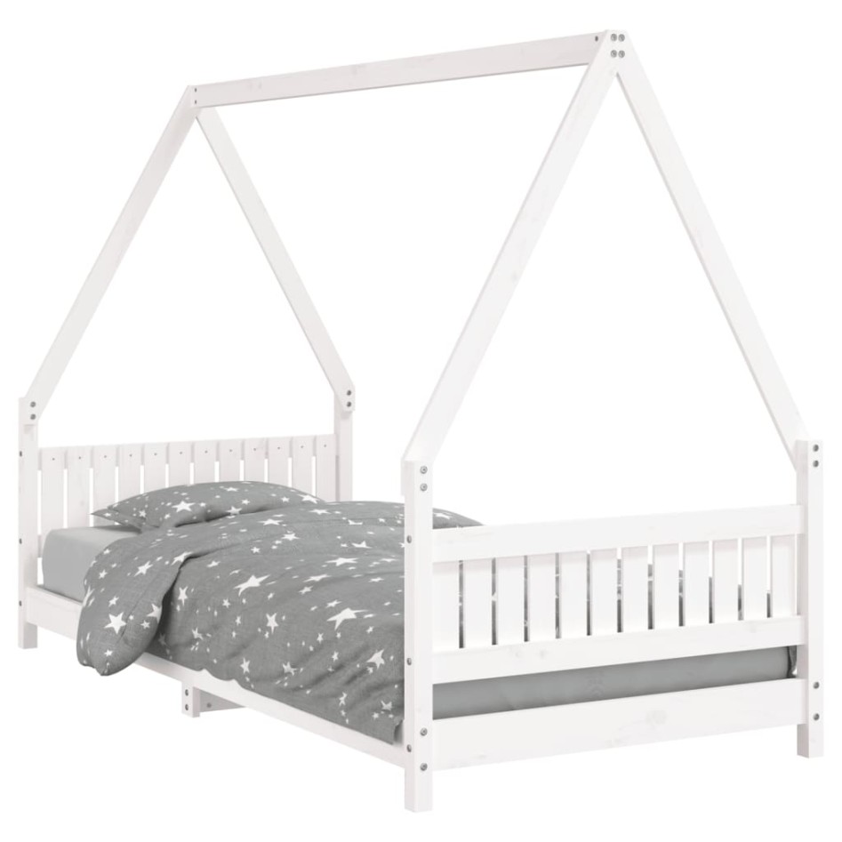 Estructura de cama para niños madera de pino blanco 90x200