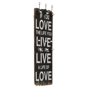 Perchero de pared LOVE LIFE con 6 ganchos 120x40