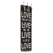 Perchero de pared LOVE LIFE con 6 ganchos 120x40 cm