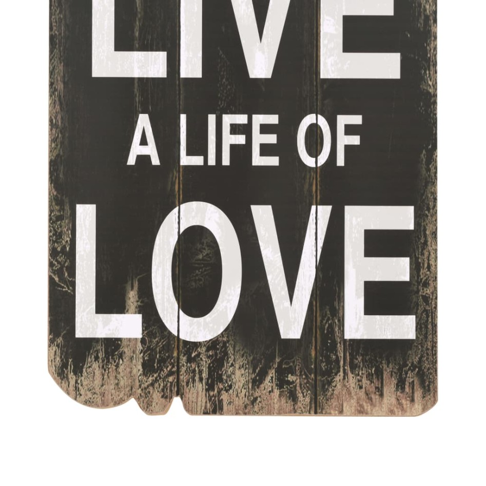 Perchero de pared LOVE LIFE con 6 ganchos 120x40