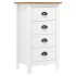 Mesita de noche Hill madera maciza de pino blanco 46x35x49,5