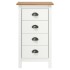 Mesita de noche Hill madera maciza de pino blanco 46x35x49,5