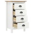 Mesita de noche Hill madera maciza de pino blanco 46x35x49,5
