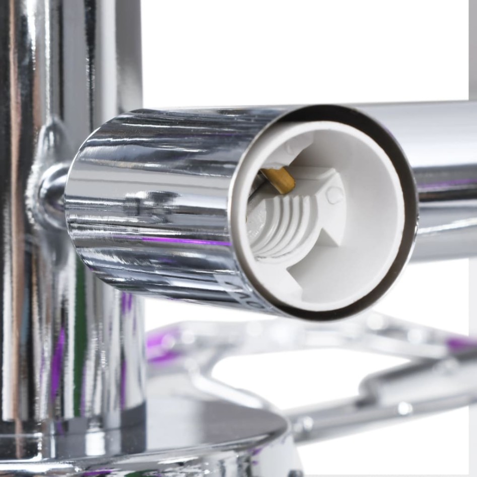 Lámpara de techo brazos cristal forma hoja 5 bombillas