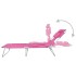 Tumbona plegable con cojín para la cabeza acero rosa