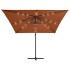 Sombrilla voladiza con luces LED terracota 250x250
