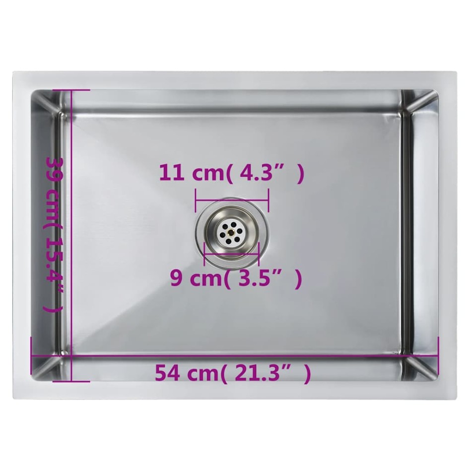 Fregadero de cocina hecho a mano acero